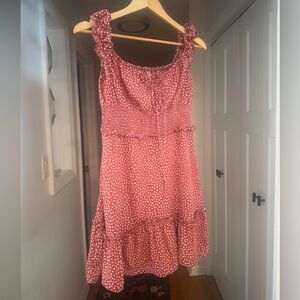 Red and White Ruffled Y2K Tiered Sundress